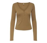 Onlfree Life L/S Placket Rib Top JRS, Coconut Toasted, XS