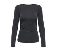 ONLY Onlfree Life L/S Ruching Top Jrs, Negro, M Mujeres