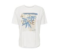ONLFREE Life S/S Print Top Box JRS, Cloud Dancer/Print:Worthy, L