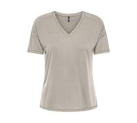 Onlfree Life S/S Stitch V-Neck Top JRS, Piedra Pumice., L
