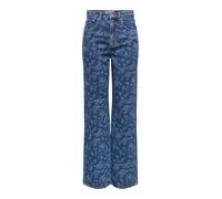 Onlhope Ex HW Wide Rose AOP DNM PIM, Medio De Mezclilla Azul, 26W / 32L