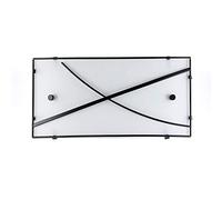 Onli - Aplique de cristal blanco satinado y motivo decorativo de metal negro