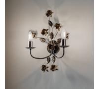 ONLI Aplique de pared Carolina, color bronce, 2 luces, hierro True