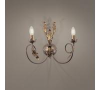 ONLI Aplique de pared Gretel, 2 luces, color bronce, metal, E14 True