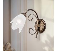 ONLI Aplique de pared Odino, 1 luz, color bronce, metal, cristal True