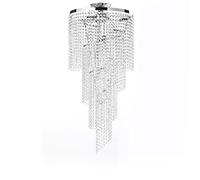 ONLI Elica - Lámpara de techo con cascada de cristales y montura de metal, cromado