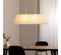 ONLI Lámpara colgante Miriel, 90 cm, textil, madera True