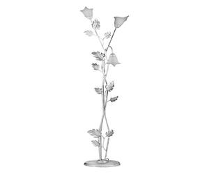 ONLI - Lámpara de pie Marilena con 3 luces de metal blanco cepillado plateado. Pantalla de cristal blanco. Producto hecho a mano en Italia. 50 cm x 180 cm de altura