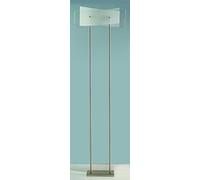 ONLI- Lámpara de pie Serie Ylenia Blanca con Marco de metal satinado. Cristal blanco mate. Estilo Moderno Simple. Comedor, Salón. Dimensiones ancho 46 cm - Altura 15