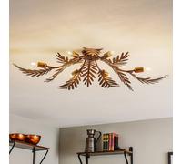 ONLI Lámpara de techo Felce en forma de helecho en bronce, 105 x 60 cm True