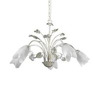 onli Petunia lámpara de metal blanco y dorado con brazos flor de cristal