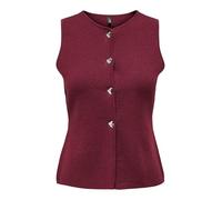 Onlibi Button Sl Vest Cc Knt, zinfandel, L