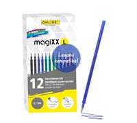Online 12 minas de repuesto borrables compatibles con bolígrafos de gel Legami magiXX L I multicolor, grosor de trazo de 0,7 mm, mina de repuesto para bolígrafos de gel borrables, minas de recarga
