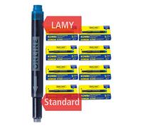 ONLINE 40 cartuchos de tinta compatibles con Lamy, color azul, universales, para todo tipo de plumas estilográficas, de repuesto, borrables, también para bolas de roller, color azul real