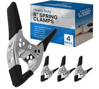 Online Best Service Lote de Abrazadera de Resorte de 4-6 "Pulgadas Grande de Metal de Resorte Súper Resistente Negro - Apertura de Mordaza de 3 Pulgadas