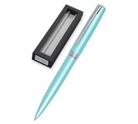 Online Bolígrafo con mecanismo de giro, metal, color turquesa satinado, mina grande intercambiable, clip de metal, color de escritura negro, incluye paquete de regalo, 34643