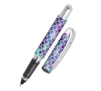 Online Bolígrafo ergonómico brillante para la escuela y la universidad │ Parte de agarre suave para zurdos y diestros │ para cartuchos de tinta estándar, recargable │ bolígrafos para principiantes,