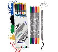 Online Calli.Brus, Juego de 5 rotuladores para escritura a mano, juego de caligrafía, pluma con punta de caligrafía y punta de pincel para bullet Journaling, acuarelas, color classic