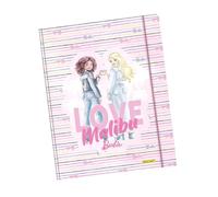 ONLINE Carpeta A4 Malibu I Carpeta de cartón con logotipo de Barbie I Carpeta A4 con goma elástica y solapas interiores I Carpeta escolar para niños y jóvenes I ideal como carpeta de carpeta I Carpeta