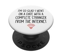 Online Dating Anniversary Dating App Funny His Her Couples PopSockets PopGrip Adhesivo