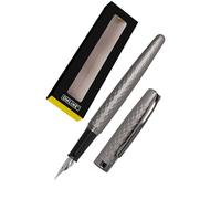 Online Eleganza Diamond Titan - Pluma estilográfica de metal, grosor medio, clip de metal, incluye cartucho de tinta azul, para cartuchos estándar, en paquete de regalo