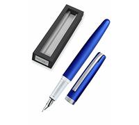 Online - Eleganza | Pluma Estilográfica de Tinta Azul con Caja de Regalo - Pluma de Metal con Superficie Mate Color Azul