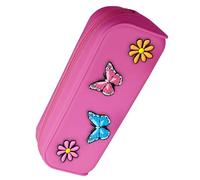 Online Estuche con diseño de mariposa, elegante estuche para niñas y niños, ideal para la escuela, la universidad y la oficina, estuche con práctica cremallera para guardar lápices y cosméticos, rosa,