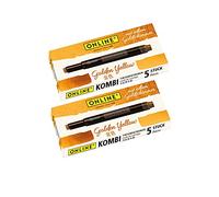 ONLINE Golden Yellow - Cartuchos de tinta combinados con brillo dorado, 10 cartuchos combinados compatibles con todo tipo de estilográficas, también Lamy I tinta dorada para caligrafía, escritura a