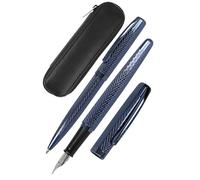 Online Juego de escritura Eleganza Diamond Night I contiene bolígrafo, pluma estilográfica, estuche de piel auténtica, 3 piezas, en caja de regalo, pluma estilográfica para cartuchos estándar, Kulli