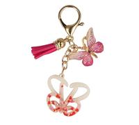 ONLINE Llavero Barbie con letra B I «Barbie B» como colgante de bolsillo o llavero de coche, llavero dorado con mariposa y letra B, para escolarización para niñas