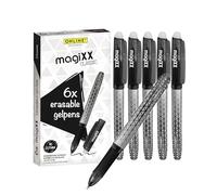Online magiXX Classic Bolígrafo borrable (6 unidades, tinta de gel de 0,7 mm, tinta borrable de 0,7 mm), color negro