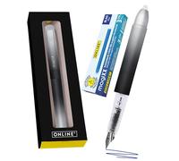 Online magiXX Dark Shadow I Pluma estilográfica con tinta azul borrable, incluye 4 cartuchos magiXX, escribir, borrar y corregir en una pluma estilográfica como regalo para la escuela y la universidad