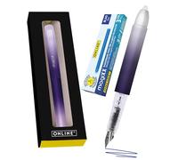 Online magiXX Lavender I Pluma estilográfica con tinta azul borrable, incluye 4 cartuchos magiXX, escribir, borrar y corregir en una pluma estilográfica como regalo para la escuela y la universidad