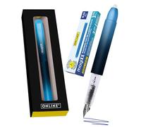 Online magiXX Deep Ocean I Pluma estilográfica con tinta azul borrable, incluye 4 cartuchos magiXX, escribir, borrar y corregir en una pluma estilográfica como regalo para la escuela y la universidad