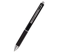 ONLINE Bolígrafo 4 en 1 negro | Bolígrafo y lápiz | Bolígrafo metálico multifuncional | 3 minas para bolígrafo en azul, negro y rojo y una mina de lápiz de papel. Incluye goma para borrar