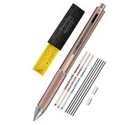 ONLINE Multipen 4 en 1 Oro Rosa | Bolígrafo multifunción de bola y lápiz de metal | 3 cartuchos de bolígrafo en azul, negro, rojo, 1 cartucho de lápiz | Incluye goma de borrar, incluye