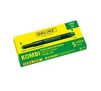 Online Schreibgeräte 17144/12 - Cartuchos combi para pluma estilográfica, color verde