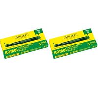 Online Schreibgeräte 17144/12 - Cartuchos combi para pluma estilográfica, color verde (Paquete de 2)