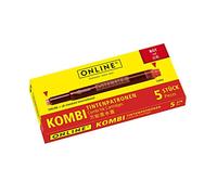 Online Schreibgeräte 17307/12 - Cartuchos combi para pluma estilográfica, color rojo
