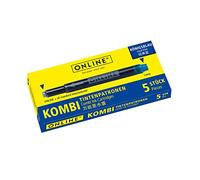 Online Schreibgeräte Cartuchos combi para pluma estilográfica, color azul 5 unidades