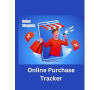 Online Shopping Tracker | What Did I Buy? | Notebook to Track Purchases| Online Shopping Tracker: Shopper in a Red Shirt on a Blue Cover