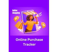 Online Shopping Tracker | What Did I Buy? | Notebook to Track Purchases | Online Shopping Tracker: Woman in Yellow on Phone on Purple Color