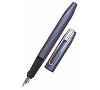 Online Slope Metallic Lilac - Pluma estilográfica con mango ergonómico, pluma de iridio de alta calidad, cartuchos de tinta estándar, incluye cartucho azul combinado, para escuela y oficina