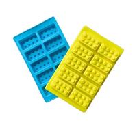 Onlineforu LTD Building Blocks - Molde de silicona para chocolate, reutilizable, antiadherente, estilo Lego, para decoración de pasteles, molde para cubitos de hielo, gelatina