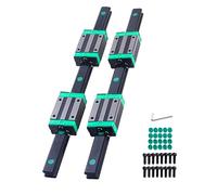 ONLISUM Guía lineal HGR20-300 mm, 2 unidades de riel lineal con 4 deslizadores cuadrados HGH20CA, juego de guía lineal es adecuado para impresoras 3D, máquinas herramientas CNC, dispositivos