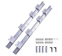 ONLISUM SBR20-3000mm - Kit de rieles lineales con 4 barras onduladas SBR20 de 1500 mm y 8 rodamientos cuadrados SBR20UU, rieles lineales y rodamientos para máquinas CNC e impresoras 3D (empalme)