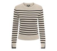 ONLY Onlkalana LS O-Neck Knt Suéter, Gorra Blanca Gris/Rayas: Negro, S para Mujer
