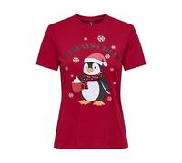 Onlkita Life Reg S/S Top Box Xmas JRS, Urban Red, S