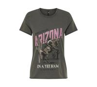 ONLY Camiseta 'ONLLUCY' gris oscuro / oliva / rosa claro XS gris oscuro / oliva / rosa claro