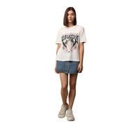 ONLY Onllulu Life Boxy S/S Wild Top Box Jrs Camiseta, Cloud Dancer/Print:Fabulous, M para Mujer